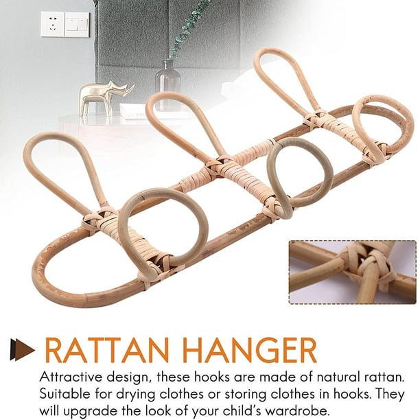 Rattan Hanger Kids Garments Organizer Rack Hat Hanging Hooks Wall Hook NEW~  п вц