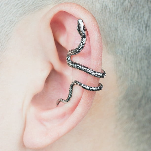Bangcool Ear Cuff Wrap Snake Creative Simple Clip On Earring Non Pierced Earring For Girl Silver