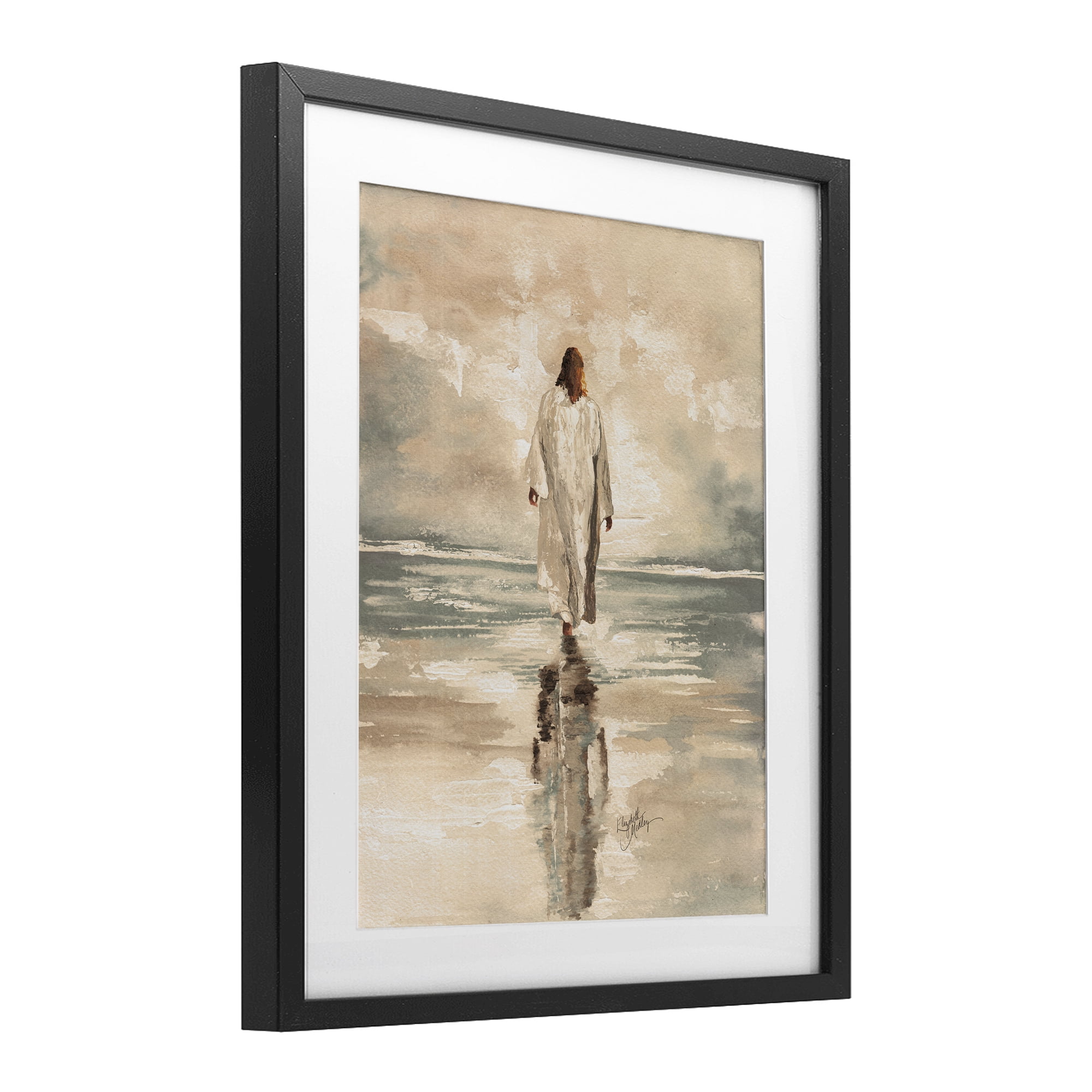 Stupell Industries Jesus Calms The Sea Black Framed Print Under Glass, design by Elizabeth Medley