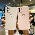 thumbnail image 5 of Compatible with iPhone 13 Mini Cute Case Soft Liquid Silicone Gel Rubber Cute Love Gold Heart Pattern for Women Girls Ultra Slim Shockproof Protective Phone Cover Case, 5.4 Inch, Pink, 5 of 7