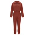 thumbnail image 4 of Autumn Two Piece Sets for Women Plus Size Fall And Winter Solid Color New Sports And Casual Sweatshirt Set Long Sleeve Round Neck Top/Shirt Set, 4 of 6