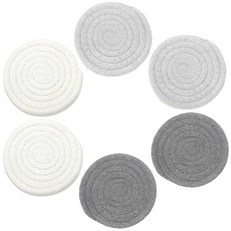 

Amaiiu 6Pcs Placemats Stain-Resistant Anti-Skid Washable Cup Cushion Round Insulation Pad Braid Coaster Kitchen Supplies Decoration Three Colors Mixed
