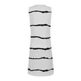 thumbnail image 3 of Fangasis Ladies Shift Sundress Sleeveless Tank Dresses Striped Printed Tunic Midi Dress Women Loose Boho Work White XL, 3 of 6