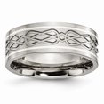 thumbnail image 1 of 8 mm Titanium & Sterling Silver Inlay Celtic Knot Flat Polished Band - Size 14, 1 of 1