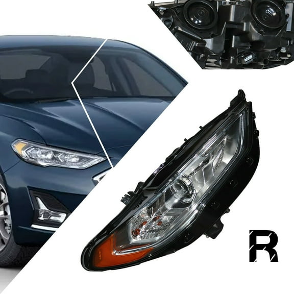 RH Right Halogen Headlight For Ford Fusion 2017 2018 2019 2020 Passenger Side Headlamp