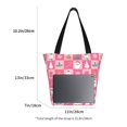thumbnail image 4 of Horeoi Pink Christmas Cheer Print Shoulder Bag for Women Large Capacity Zipper Tote for Shopping Beach Travel Gym with Inner Pocket, 4 of 7