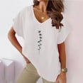 thumbnail image 2 of Women Blouses Elegant Casual Petite Summer Clothes for Short Women 2025 Vacation White Summer Tops for Women Crew Neck Tops Grey, 2 of 4
