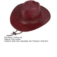 thumbnail image 2 of AYYUFE Cowboy Hat Adjustable Wide Brim Anti UV Breathable Outdoor Activities Sun Cowgirl Hat for Walking Gift, 2 of 7