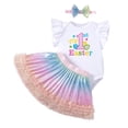 thumbnail image 3 of Gaexia Easter Cartoon Print Toddler Girls Party Dress Short Sleeve for Holiday Celebration, 3 of 6