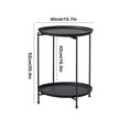 thumbnail image 3 of Yyuenw Double-layer Round Small Coffee Table,2-Tier Side Table Nightstand,Plastic Small Corner Table Modern Concise Living Room Bedroom Small Round Table, 3 of 5