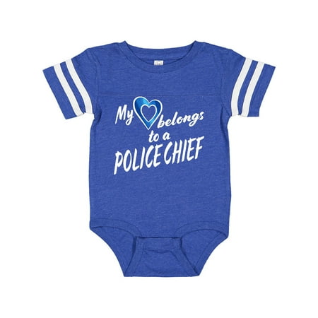 

Inktastic My Heart Belongs to a Police Chief with Blue Heart Gift Baby Boy or Baby Girl Bodysuit