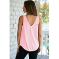 thumbnail image 5 of Women's Light Pink Eyelet Knit Tank Top – Sleeveless V Neck Casual Summer Shirt, 2XL, 5 of 12