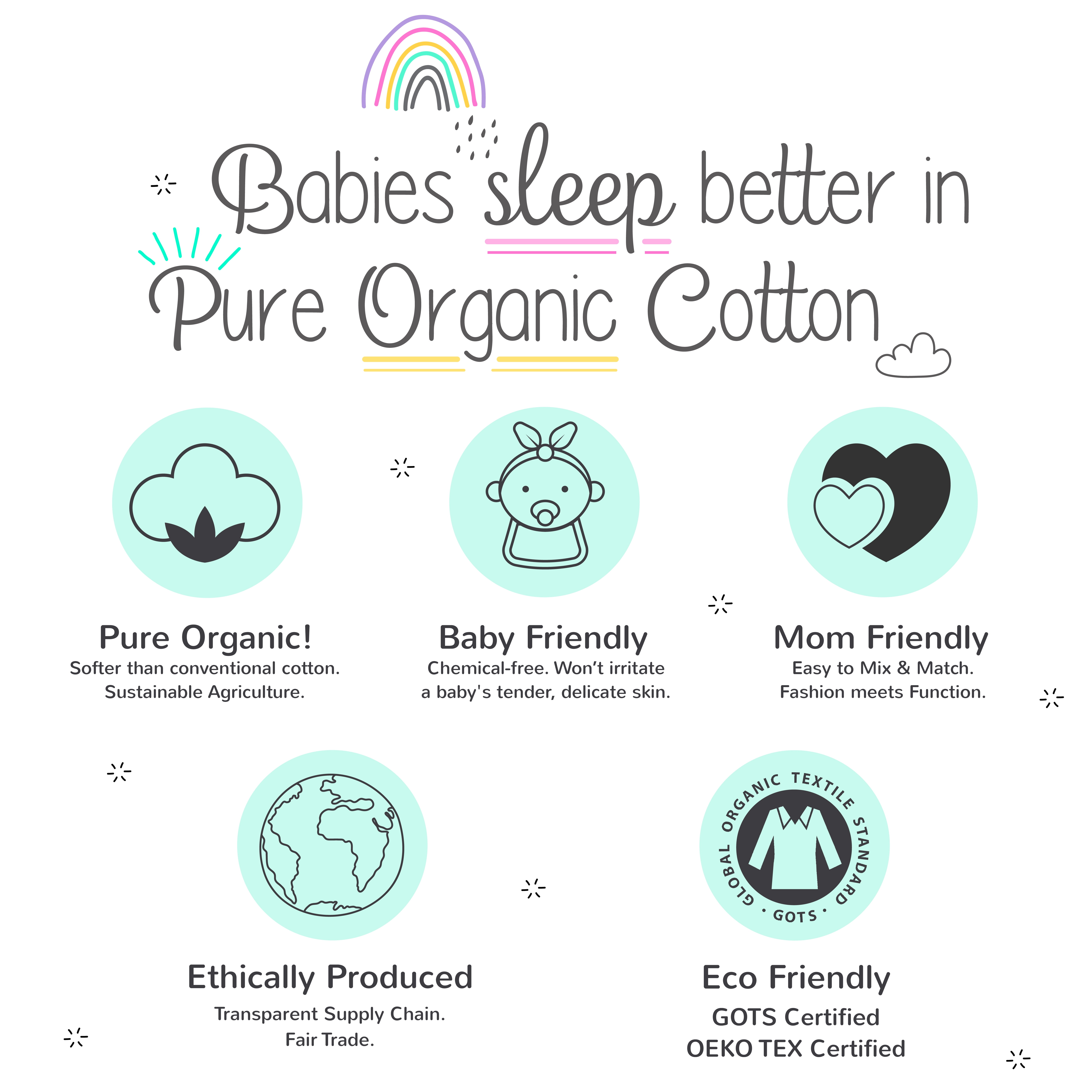 Little Star Organic Modern Female Pink Heart Bunny Cotton Baby Blankets, Reversible 2 Count