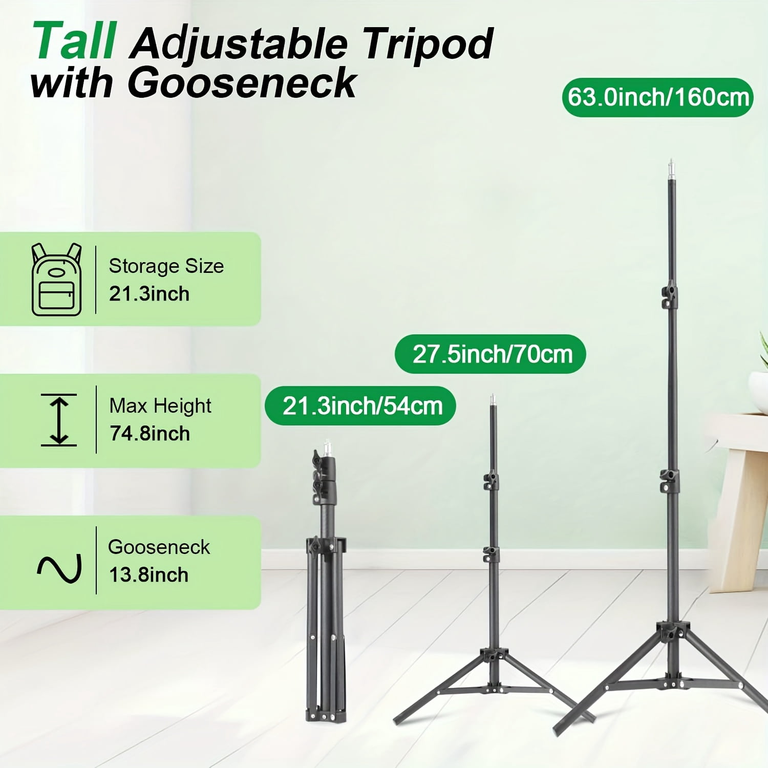 63inch/1.6m Mobile Phone Stand Tripod With Mobile Phone Universal Clip, Outdoor Support On The Ground To Take Photos--Best Halloween Gift