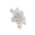 thumbnail image 3 of Sterling silver 925 Hawaiian 12mm plumeria flower maile leaf white cz ring size 2.5, 3 of 4