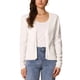 thumbnail image 1 of Suéter cárdigan casual INSPIRE CHIC para mujer, de frente abierto, de manga larga, con peplum, tejido, color blanco, 1 of 6