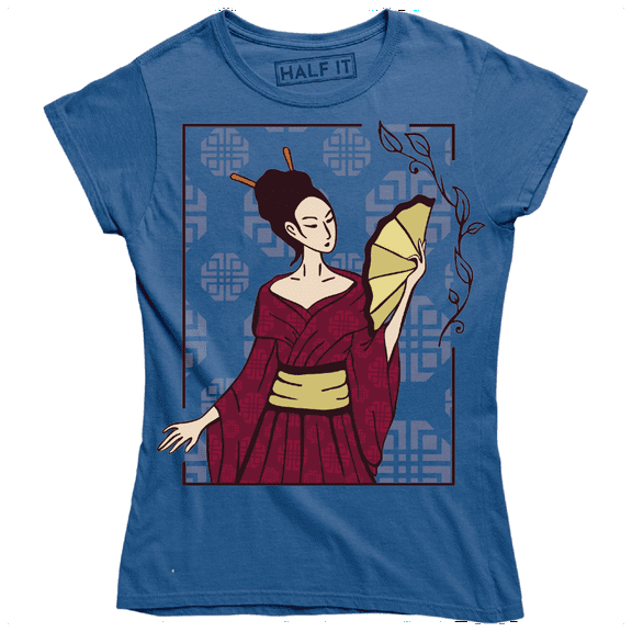 Beautiful Japanese Geisha With A Fan In Her Hand Women's T-Shirt