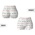 thumbnail image 4 of KLL Happy Graduation Pattern Workout Shorts for Women Scrunch Short Gym Yoga Running Sport Active Exercise Fitness Shorts, 4 of 8