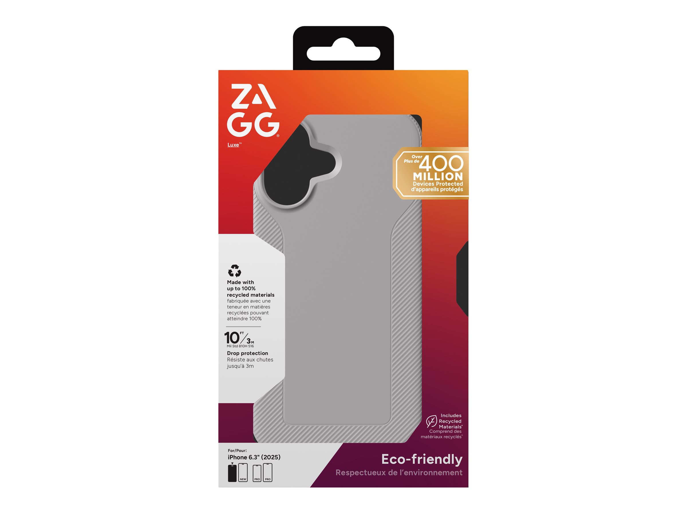 ZAGG Luxe Snap - Back cover for cell phone - MagSafe compatibility - gray - for Apple iPhone 17