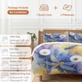 thumbnail image 6 of 3 Piece Purple Dragonfly Duvet Cover Set Full Size, Microfiber Comforter/Quilt Cover with Corner Ties and 2 Pillowcases, Watercolor Spring Summer Floral All Season Soft Bedding with Zipper Closure, 6 of 8