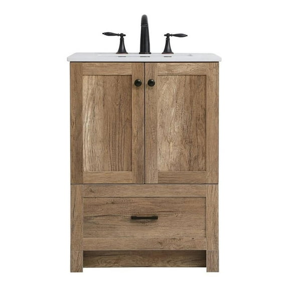 24 inch Single Bathroom Vanity in Natural oak