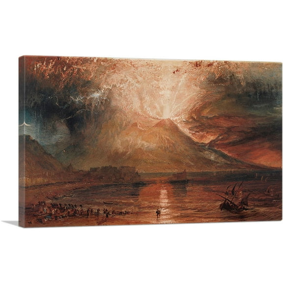 ARTCANVAS Vesuvius in Eruption 1820 Canvas Art Print by J. M. W. Turner - Size: 26" x 18" (0.75" Deep)