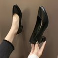thumbnail image 3 of Moda casual zapatos de lluvia para mujer antideslizantes impermeables zapatos de agua de cuello blanco de negocios tacones altos zapatos de trabajo integrados de plástico zapatos de goma, 3 of 5