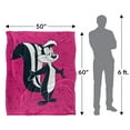 thumbnail image 5 of LOGOVISION Looney Tunes Blanket,50*60inch,Pepe Le Pew Character Sherpa Back Super Soft Throw, 5 of 5