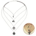 thumbnail image 1 of Collier Multicouche 3D Moon Elephant Layered Collier Chaîne Collier Choker Collier pour Femme, 1 of 10