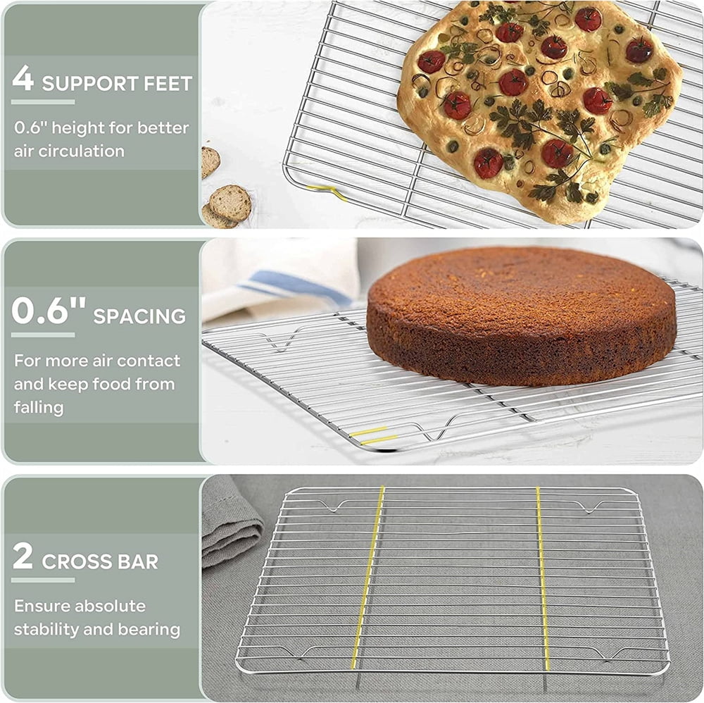 NOGIS Baking Sheet with Wire Rack Set, Stainless Steel Oven Tray