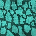 thumbnail image 1 of Ahgly Company Machine Washable Indoor Square Persian Turquoise Blue Bohemian Area Rugs, 5' Square, 1 of 4