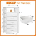 EnHomee Night Stand Set 2 with Charging Station, Tall Nightstand with 5