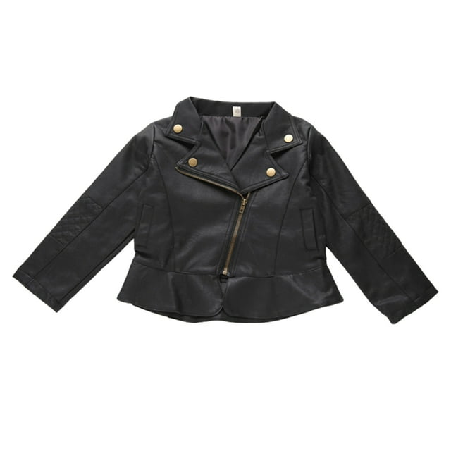 Abrigo De Primavera Y Otoño Para Niños Pequeños, Chaquetas Para Niñas, Trajes De Bebé, Chaqueta De Solapa De Piel Sintética, Ropa De Abrigo Con Cremallera Odeerbi LM103-4624