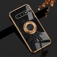 thumbnail image 2 of Compatible with Samsung S10 Plus Case Silicone TPU Shockproof Samsung Galaxy S10 Plus Phone Case Plating Astronaut Cute Pattern TPU Cases with Ring (Black), 2 of 7