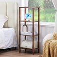 thumbnail image 4 of LELELINKY 4-Tier Tall Wooden Bookshelf with Storage, Industrial Modern Bookcase for Small Spaces, Living Room, Brown, 4 of 7