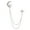 Silver White, variant on 6PCS Star Moon Brooch Dazzling Rhinestone Inlaid Hanging Chain Men Women Business Suit Lapel Collar Pin Jewelry,Silver White