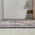 thumbnail image 6 of JONATHAN Y WASHABLE 5 x 8 Area Rug, Bausch Bohemian Distressed Chenille - Dark Pink/Black/White, WSH201B-5, 6 of 8