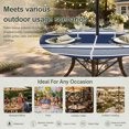 thumbnail image 6 of Round Outdoor Tablecloth with Umbrella Hole and Zipper, Farmhouse Navy Blue Tablecloth with Elastic Waterproof, Farmhouse Blue Line Striped Patio Table Covers for 45" - 54" Picnic Pool Tables, 6 of 9