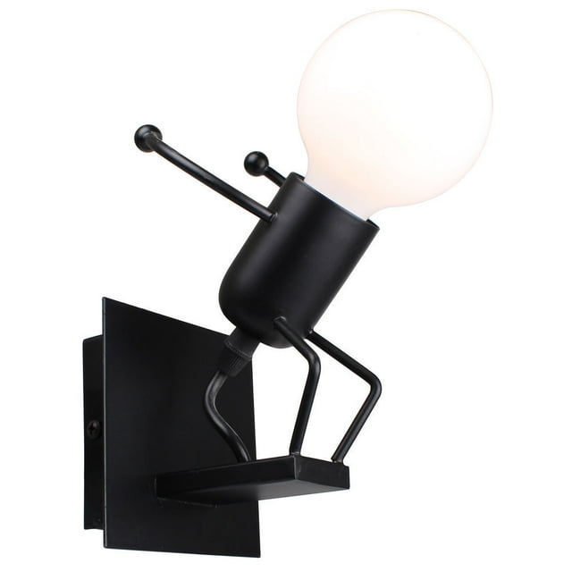 Aplique LED de pared para interior, lámpara de pared moderna, lámpara de metal vintage E27 para sala de estar, dormitorio, pasillo, escalera y camino.