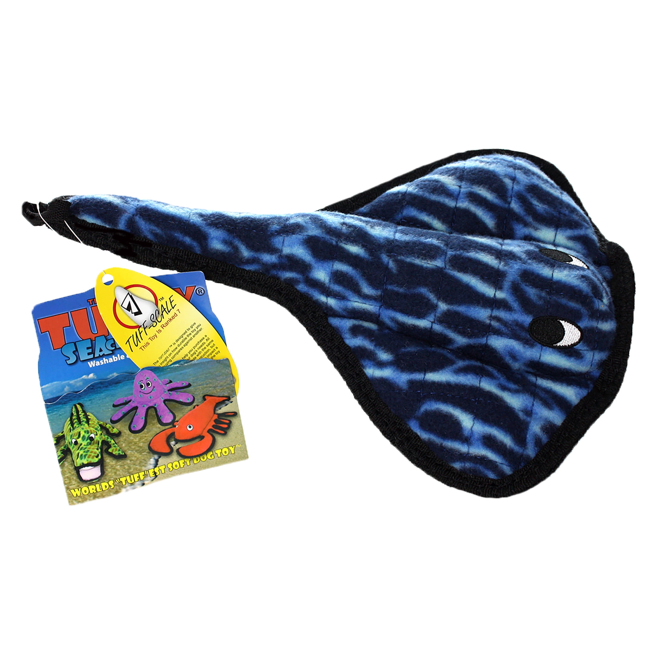 Tuffy Ocean Creature Stingray Durable Plush Squeaky Dog Toy, 2 Pack