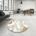thumbnail image 3 of Ahgly Company Indoor Round Abstract Off White Beige Area Rugs, 6' Round, 3 of 6