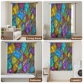 thumbnail image 6 of Stained Glass Sheer Curtains 63 Inches Long, Vintage Abstarct Geometric Pattern Art Light Filering Curtains, Breathable Simi Curtain Privacy Drapes for Living Room Lightweight Window Treatment, 6 of 8