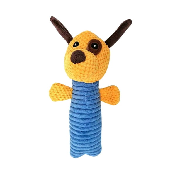 Pet Toys Durability Focused Interactive Teaser for Aggressive Chewers with Realistic Eyes in Bright Blue and Yellow for Indoor Outdoor Entertainment