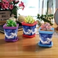 thumbnail image 6 of HemaKayy Decorative Planter Pot Set - Perfect for Small Plants - Colorful Design With Drainage Hole - Ideal for Home and Garden Decor - Set of 8 - Unique Marble Texture, 6 of 6
