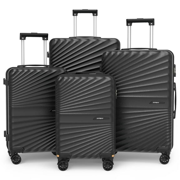 Joyway Ensemble de Bagages Rigides 4 Pcs avec Roues Pivotantes et Cadenas TSA, Ensemble de Bagages Légers à Main pour l'École, les Voyages, la Fin de Semaine (Noir)
