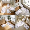 thumbnail image 4 of Pioneer Flower Floral Print Pattern Bathroom Rug Set 4 Piece,Includes Contour,Lid Cover,Bath Mat,Non-Slip Extra Soft Absorbent Washable, 4 of 5