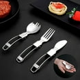 thumbnail image 2 of Titanium alloy cutlery set with hook knife fork spoon 4X10 3 piece set 5cm, 2 of 4