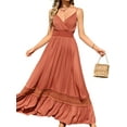 thumbnail image 4 of Liacowi Women Loose Dress V Neck Sleeveless Casual A-Line Dresses Lace Long Dress Flowy Sundress, 4 of 6