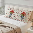 thumbnail image 4 of Red Tulip Flowers Body Pillow Covers 20"x60", Spring Floral Vintage Drum Country Blue Soft Brushed Microfiber Breathable Throw Pillow Covers, Decorative Pillowcase with Zipper for Couch Sofa Bedroom, 4 of 9