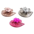 thumbnail image 1 of Sombrero de malla Yuyangstore de 3 uds cóctel fiesta de té Derby rosa gris rojo, 1 of 8